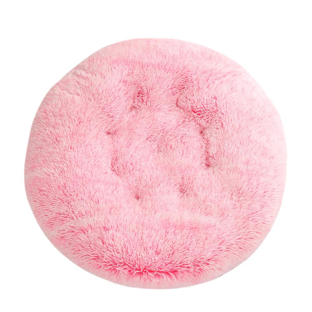 Dog and Cat Round Pad with Plush Fabric Winter - warm Sleeping Dog Bed Pet Supplies