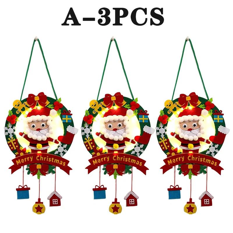 Felt Christmas Garlands Wreaths Hanging Wind Chime Display Stand Craft Christmas Craft Kits For Window Display Decor