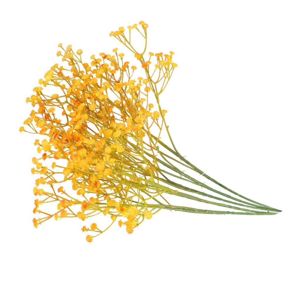 5pcs 3 Branch Artificial Gypsophila Fake Silk Petals Stretching Branches Design Artificial Flower Stems Plastic