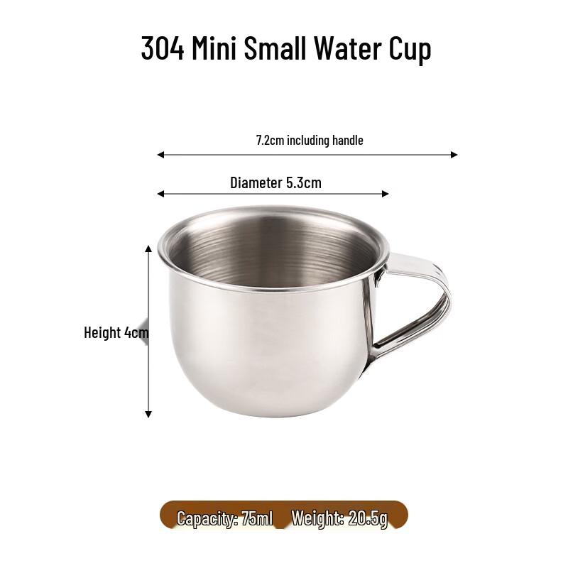 Shangqi 304 Stainless Steel Mini Kids  Portable Drinking Cup (75ml, 3-Pack)