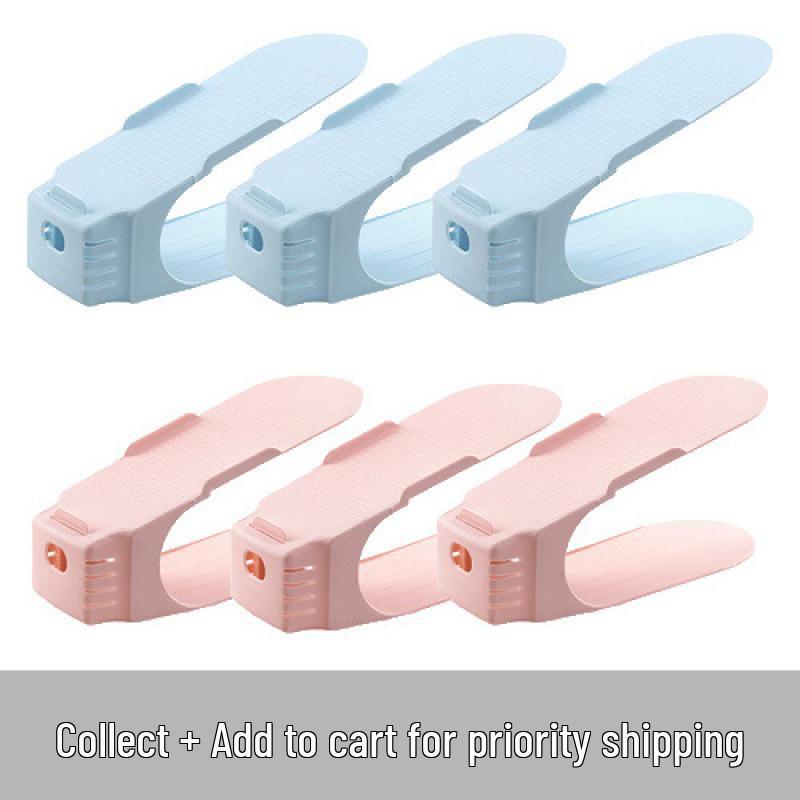 Raft de pantofi compact, reglabil, cu două straturi, pentru depozitare cu economie de spațiu în cămine și locuințe