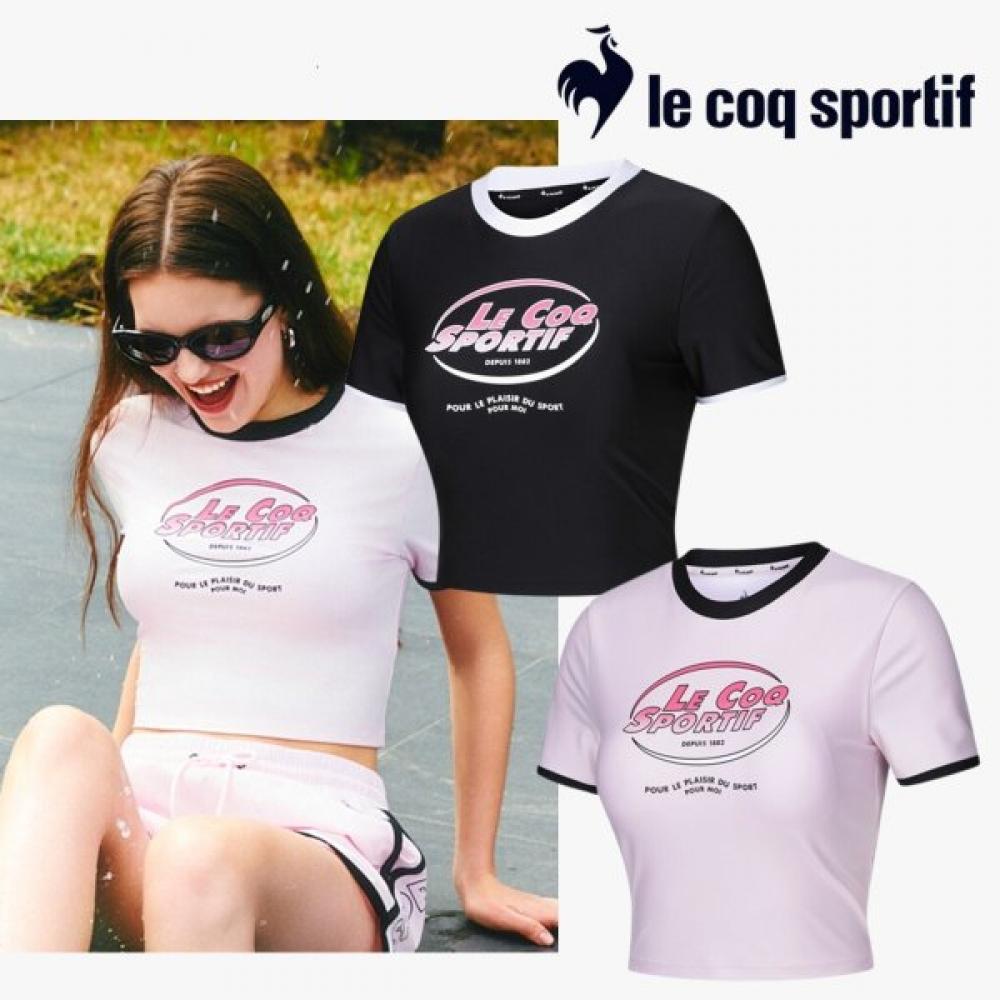 Le Coq Sportif Short sLeeve Crop Rash Guard Qp222srs52 BLK black/85 S
