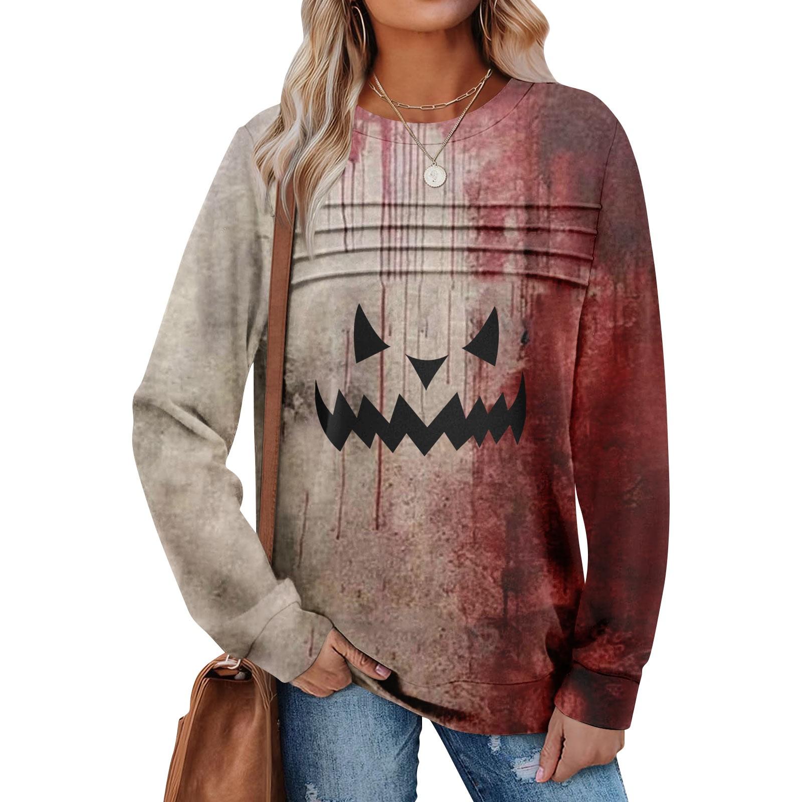 

Women s Casual Long Sleeve Round Neck Sweatshirt Fit Pleated Top L