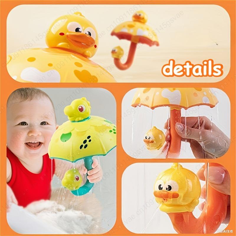 Kids Duck Umbrella Shower Children's Water Spray Bath Toy Spinning Fun Parent-Child Interactive Bath Toys