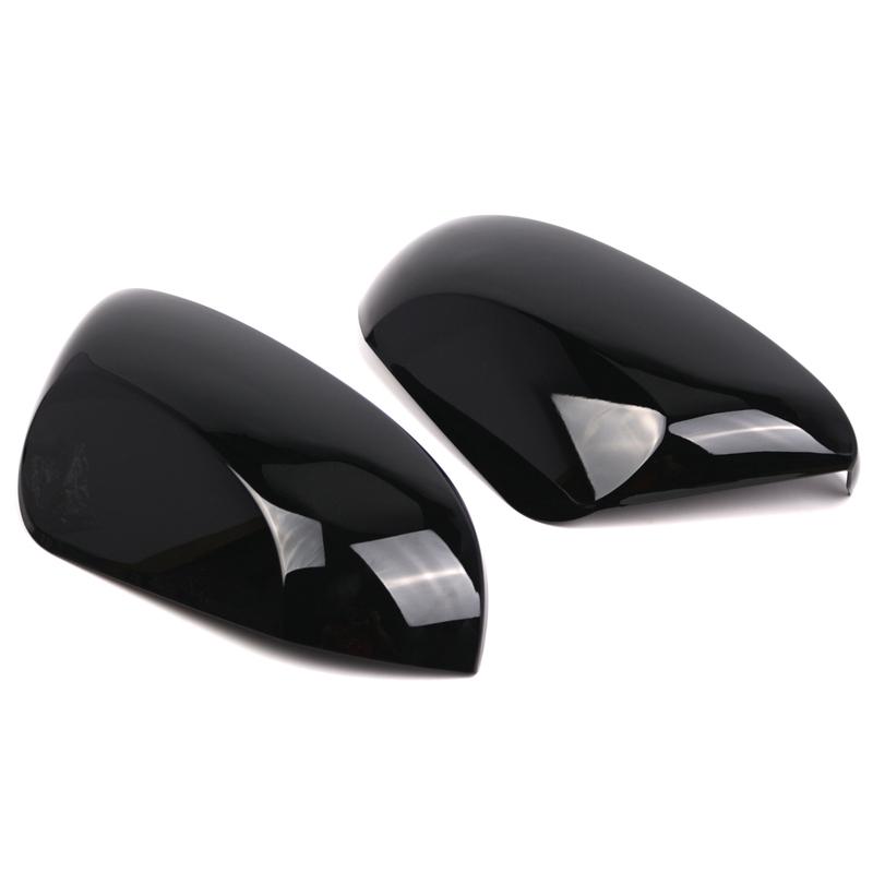 Pair Gloss Black Car Rearview Mirror Cover Cap For COROLLA HYBRID LE - 87915-52251 87910-02926 Rearview Mirror Protector