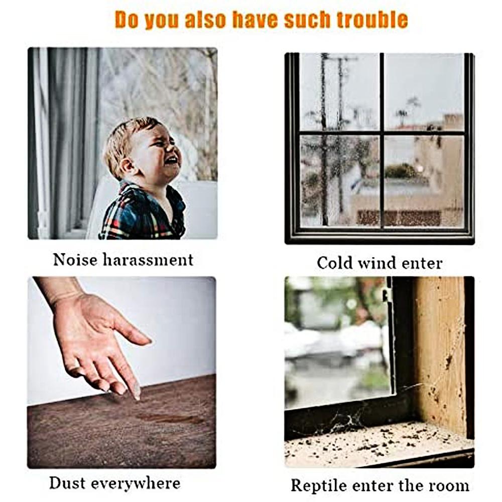 2M PU Acoustic Foam Window Seal Strip SelfAdhesive Noise Reduction Impact Resistance Door Gap Strip Dustproof Weatherstripping