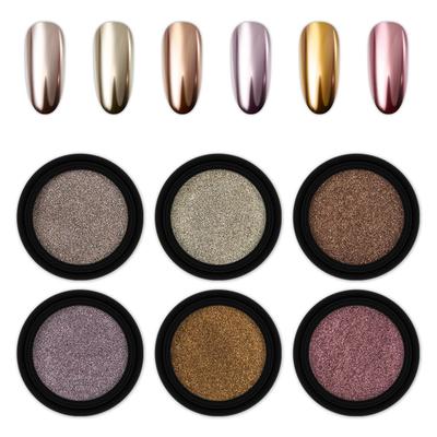 Set di Polvere per Nail Art da 6 Pezzi 6 Colori Glitter Fai da Te Kit di Polvere Pigmento per Nail Art