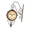 Double Side Wall Clock Design Decoration Quiet 4.72 Inch Hanging Station for Hallway