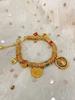 Ancient Sand Gold Enamel Yellow God Of Wealth, Entangled Bracelet, Five-Way God Of Wealth Small Fat Blessing National Style