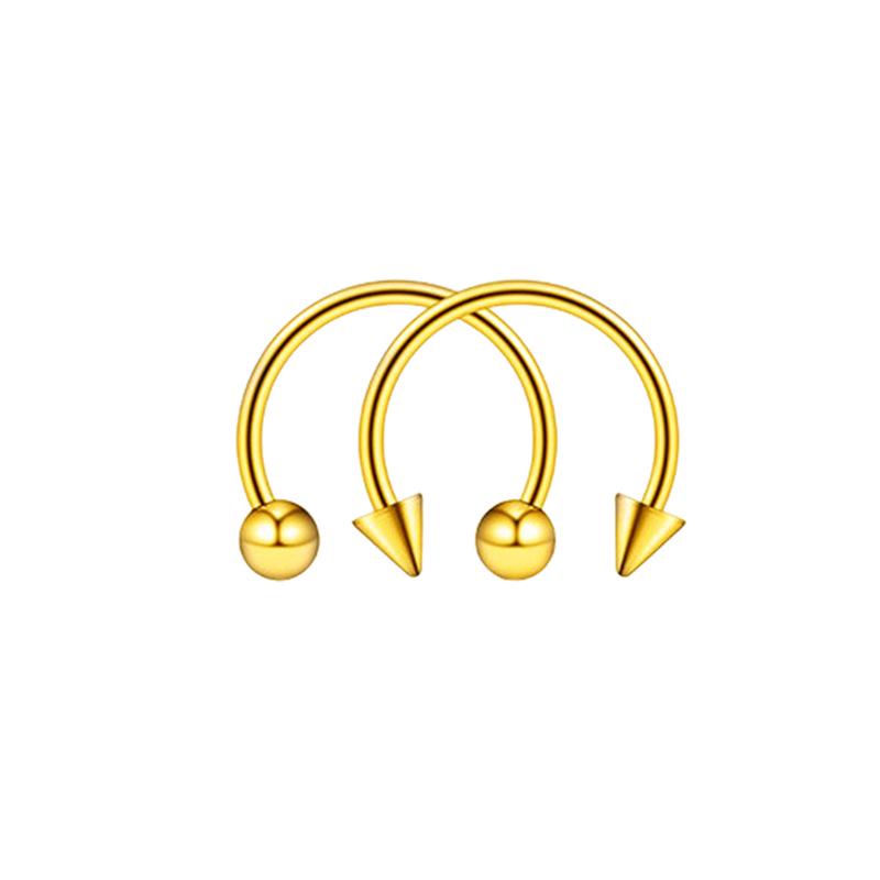 Stainless Steel C-Shaped Horseshoe Nose Ring and Stud Earrings for Body Piercing