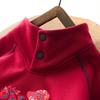 Kids' Plush Red New Year Hoodie, High Neck Base Layer for Medium & Large Boys & Girls, Winter 2025 Edition.