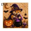 Unique Handmade Gift Idea Halloween Faux Pearl Painting Kit, Puppy Ghost 3D Art Craft Imitation Kit for Adults Beginners, Home Wall Decor, DIY Stress