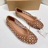 Luxury Crystal Women Ballet Flats Shiny Mesh Light Breathable Comfortable Walking Outside   Autumn Shoes for Ladies