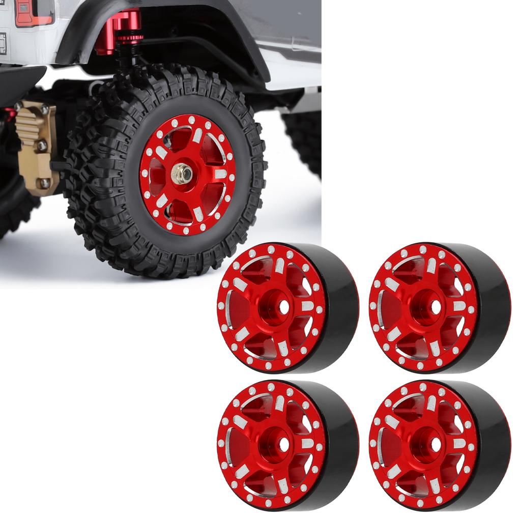 Aluminum Alloy RC Car Hub Set with M2 Anti Skid Nut and Wrench for SCX24 1Celsius24 Scale Model Car