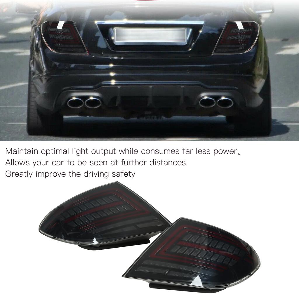 LED Tail Light Assembly Multifunction Sequential Replacement for   C Class W204 C180 C200 C300 2007‑2014