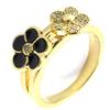 Gold Plated Ring 'Flora' Black Gold