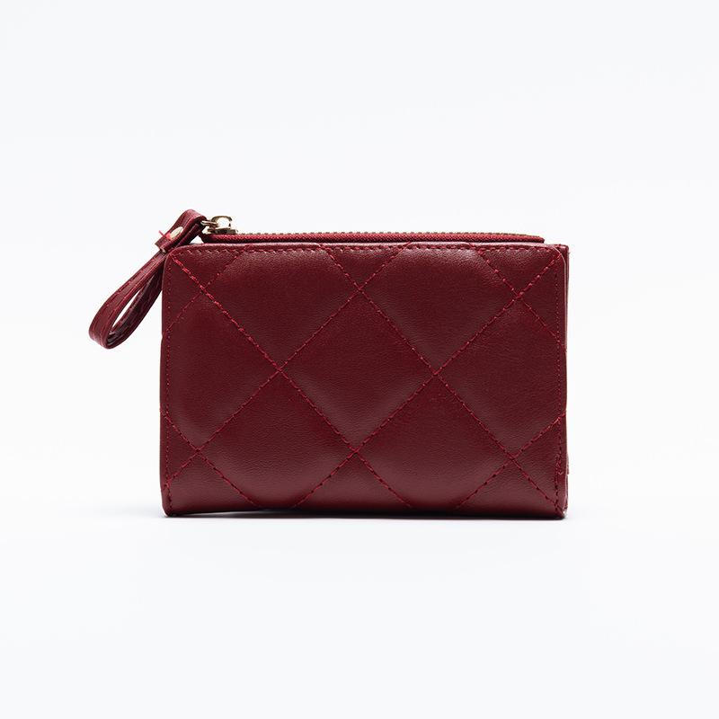 Women's Multifunctional Large Capacity Wallet - Solid Color, Small Diamond Design, Multi-Color Card Holder & Coin Purse for Autumn/Winter