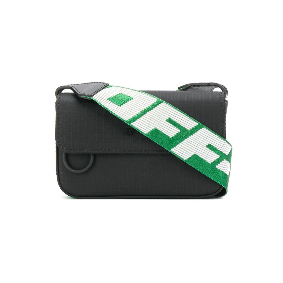 Off-White Logo Gegraveerde Leren Crossbody Schoudertas Unisex tassen Zwart OMNA032S20A660201000 Basic Set (Bag+Dust Bag)