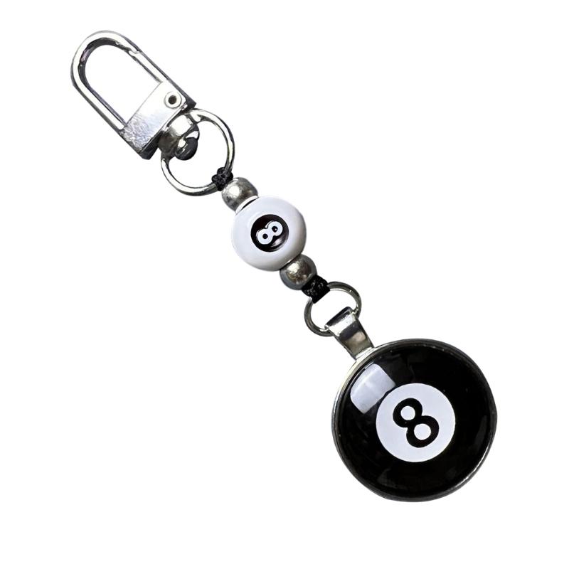 Smiling Face Dice 8 Ball Charm Keyring Backpack Decoration Handmade Pendant Keyring Fashion Bag Charm Fashion Keychain