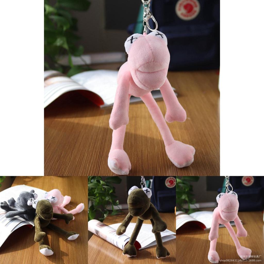 Plush Long Legged Frog Toy Keychain With Pp Cotton Filling For Kids And Collectors