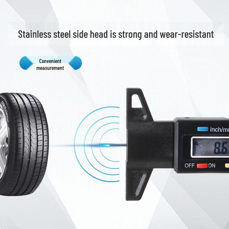 Digital Tire Tread Depth Gauge 0-25mm - Electronic Vernier Caliper with Display