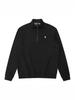 Herren Trendy Fleece-gefütterter Half-Zip Hoodie, Stehkragen mit RL Pony-Stickerei, Lässiger Frühjahrs-/Herbststil.