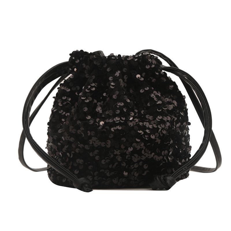 Sparkling Sequin Street Fashion Bucket Shoulder Bag Women's 2024 New Spring Crossbody Bag