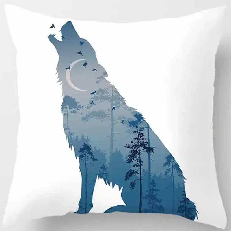 Animal Outline Pattern Decorative Pillow Cover Car Sofa Square Cushion Pillow Cover