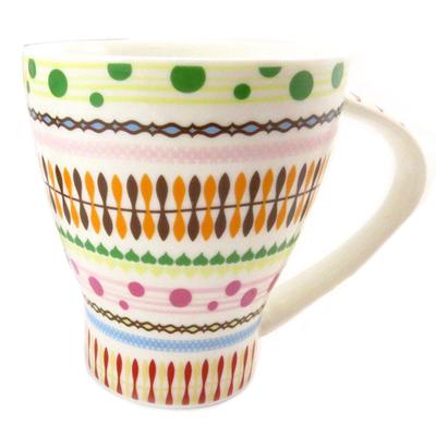 [Q8823] - Multicolored 'Boho' Ceramic Mug - 10x9 Cm