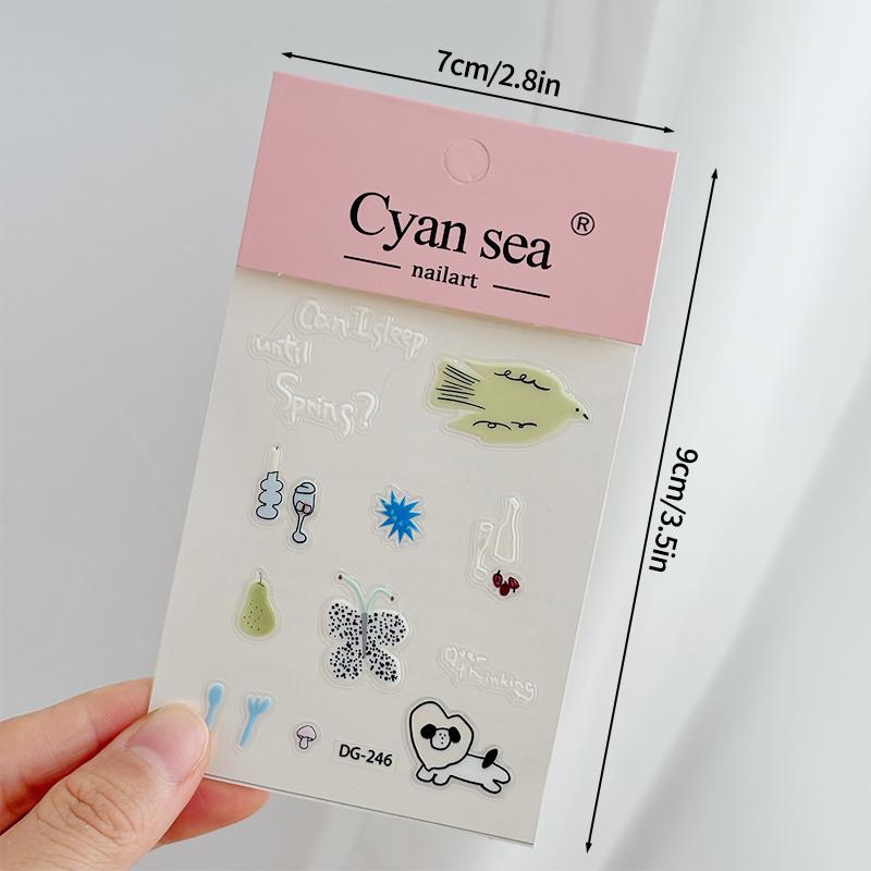 INS Phonecase Jelly Sticker Korean Style Journal Sticker DIY Mobile Phone Case Laptop Cartoon Stickers Waterproof Cute Decal