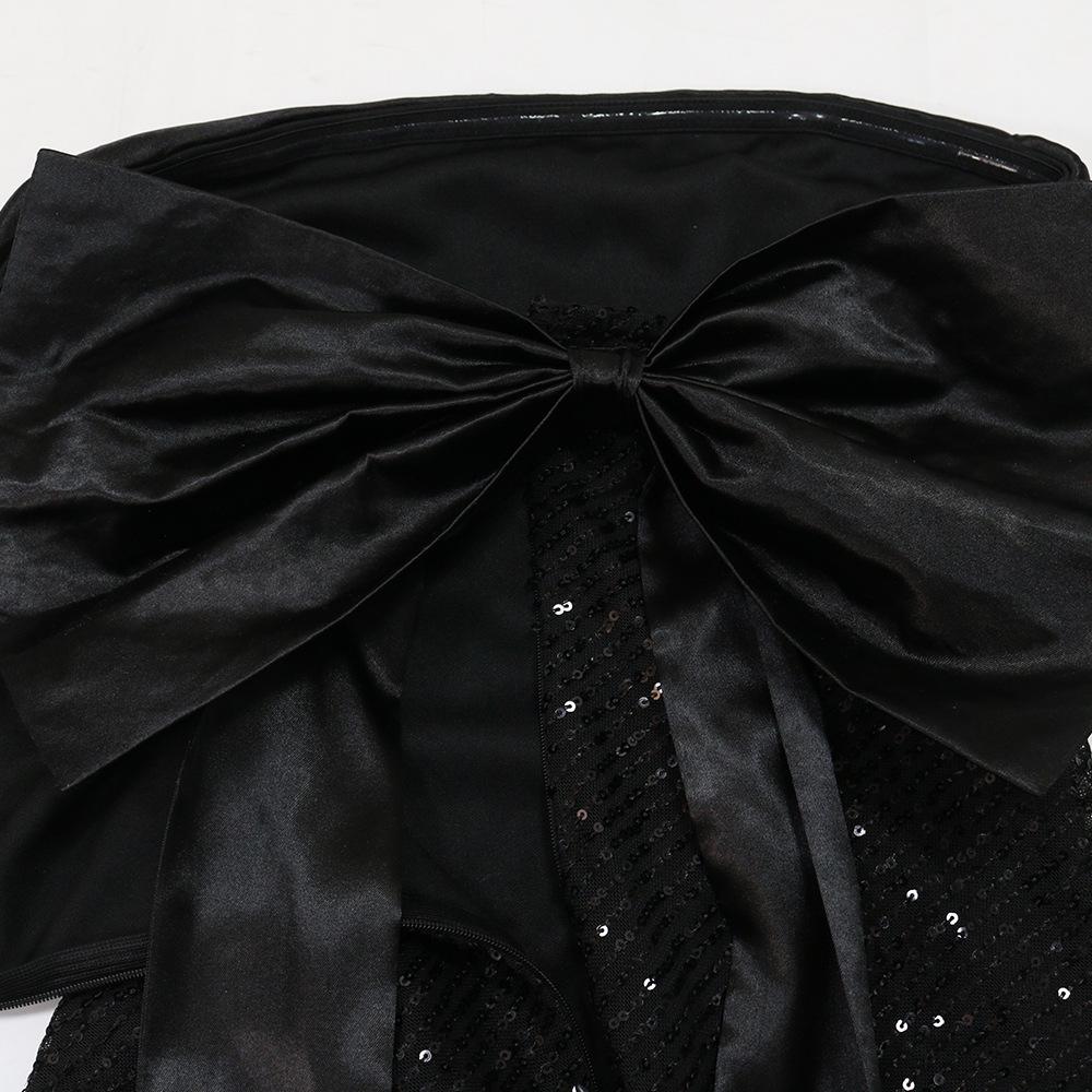 Seksowna Damska Sukienka Bez Ramiączek z Sequinowym Patchworkiem w Kształcie Rybiego Ogona