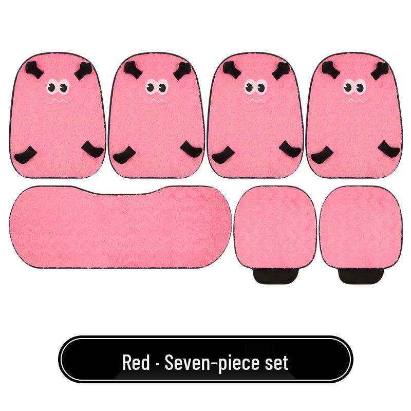 Coussin de siège d'hiver en peluche noire à grands yeux pour Changan CS35, CS55PLUS, CS75