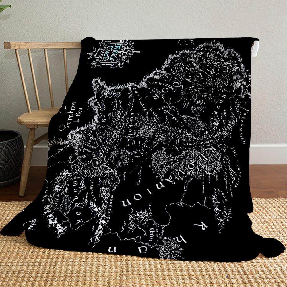 1pc Middle Earth - Throw Blanket, Soft, Flannel Blankets, Living Room, All Seasons Use-1021089