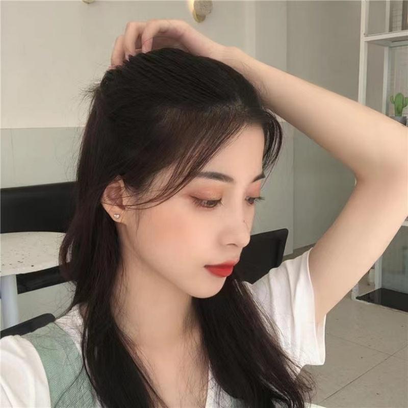 Small Cute Heart Stainless Steel Stud Earrings Golden Jewelry Accessory for Women Girls Gift