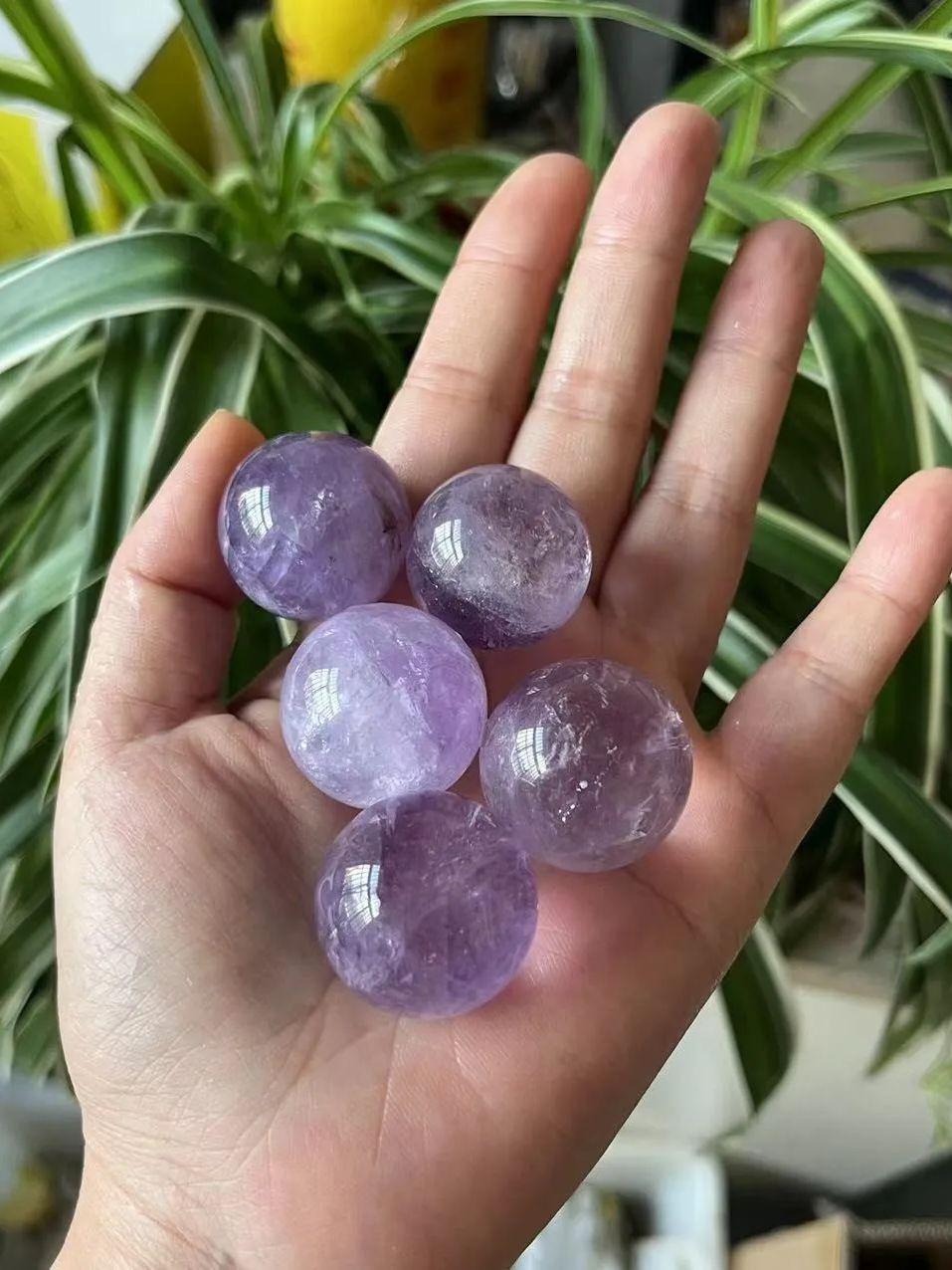 

1pcs Natural Amethyst Quartz Stone Sphere Crystal Fluorite Ball Healing Gemstone 20-30mm