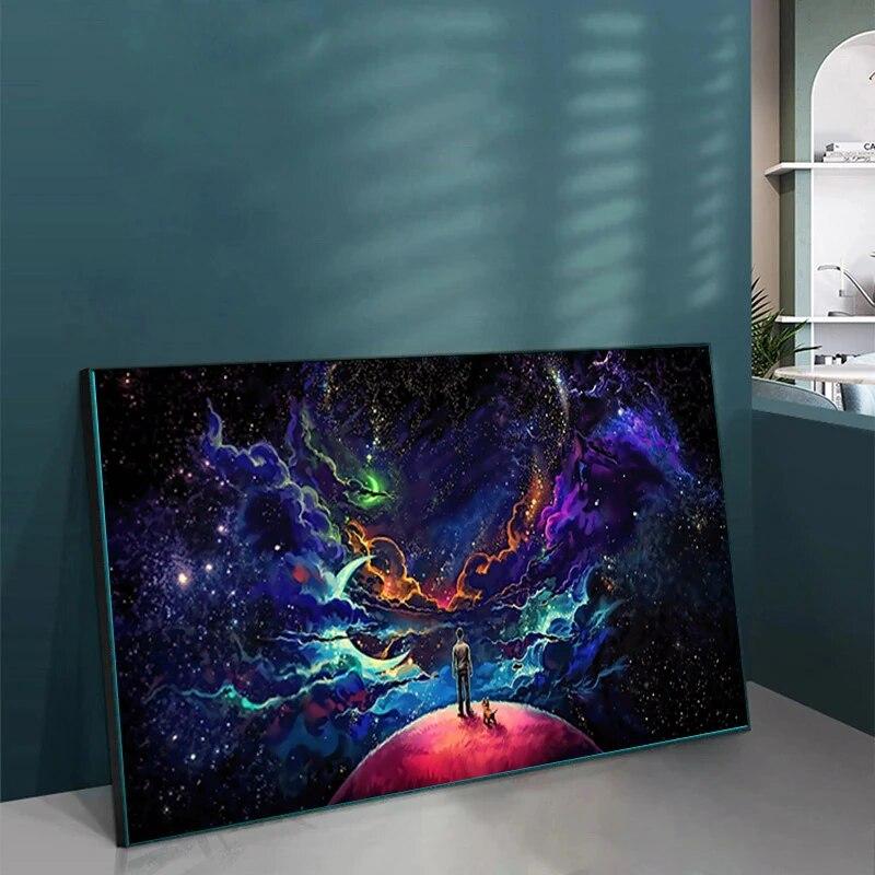Abstract Fantasy Colorful Universe Space Wall Art Starry Sky Canvas Picture Prints Home Poster for Living Room Aesthetic Decor No Frame