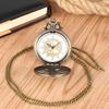 Orologio da Tasca al Quarzo a Forma di Lisca di Pesce Vuota Vintage Collana Catena Orologio Regali per Uomo Donna