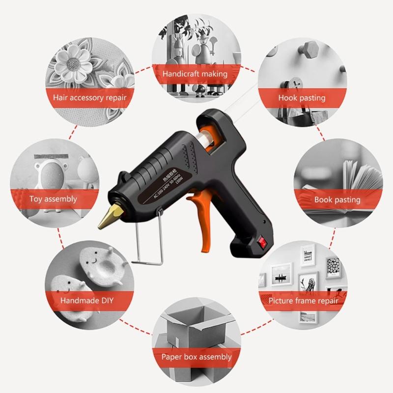 Temperature Resistant Copper Nozzle Mini Rechargeable Glues Guns Kit Suitable For Quick Home Repair 11mm Stick Capacity