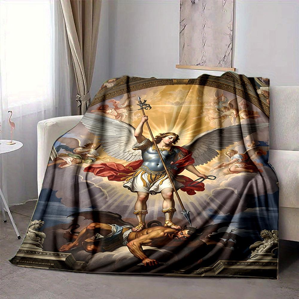 1PC Divine Battle Blanket, Soft Warm All-Season Throw for Sofa, Bed, Car, Office, Vibrant Colorful Design, Durable & Cozy Gift for Home Decor, Cozy Ho