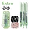 3pcs Luck Plan Gel Pens Set Four Clover Transparent Barrel 0.5mm Ballpoint Large Ink Black / Red Color for Writing A3026