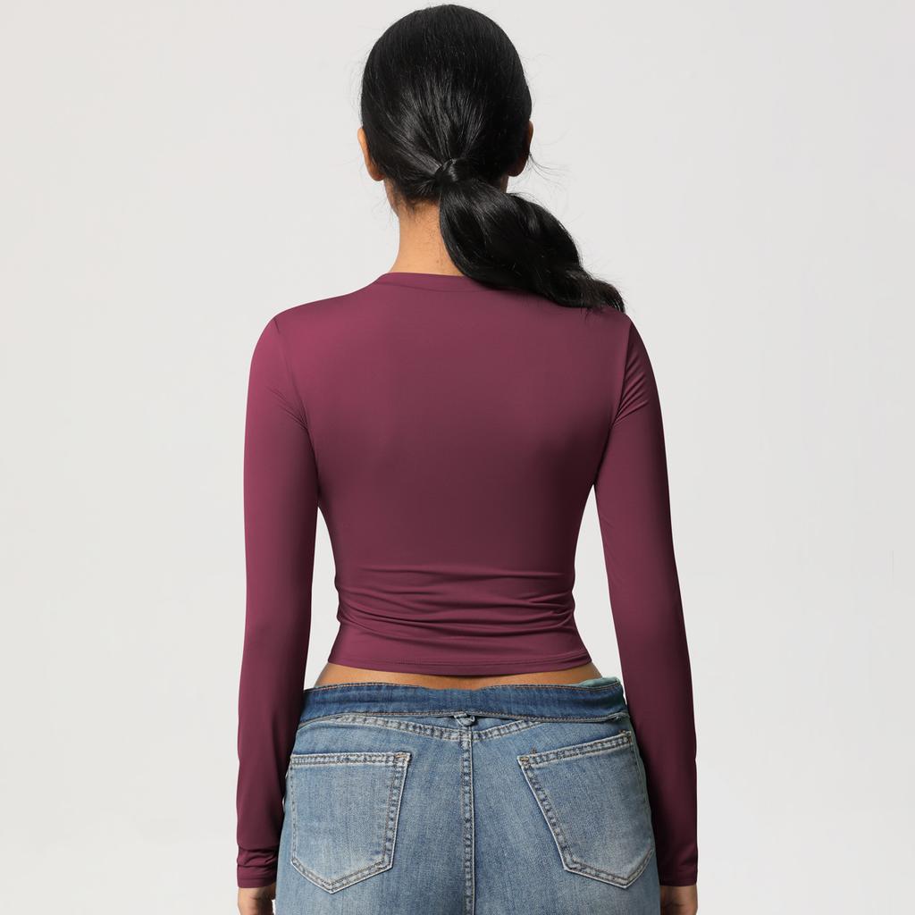 Women Sports T-Shirts Long Sleeves Compressed Quick-dry Super Elastic Suitable For Running Fitness Training Yoga