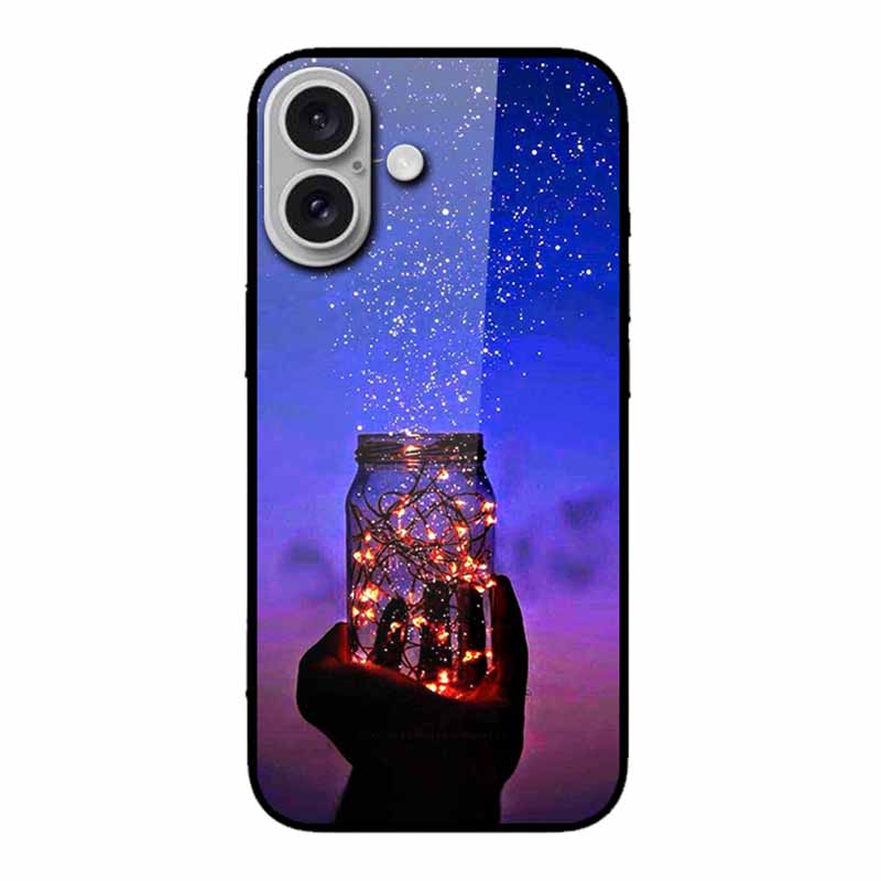 Glass Case For iphone 16 Plus 16Plus Coque Tempered Glass Hard Back Cover For iphone 16 Plus Phone Case Soft TPU Black Bumper