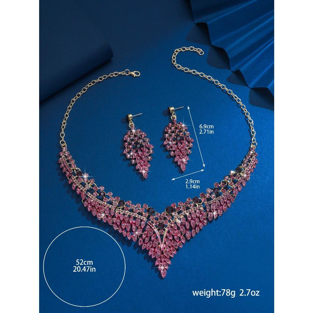 Slitinové pozlacené náušnice náhrdelník přehnané vintage doplňky šaty set plný diamantových šperků