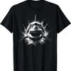 Cool Shark with Open Mouth In Black and White Style T-Shirt