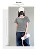 Women's High-End Hong Kong Style Black & White Striped Loose Summer T-Shirt