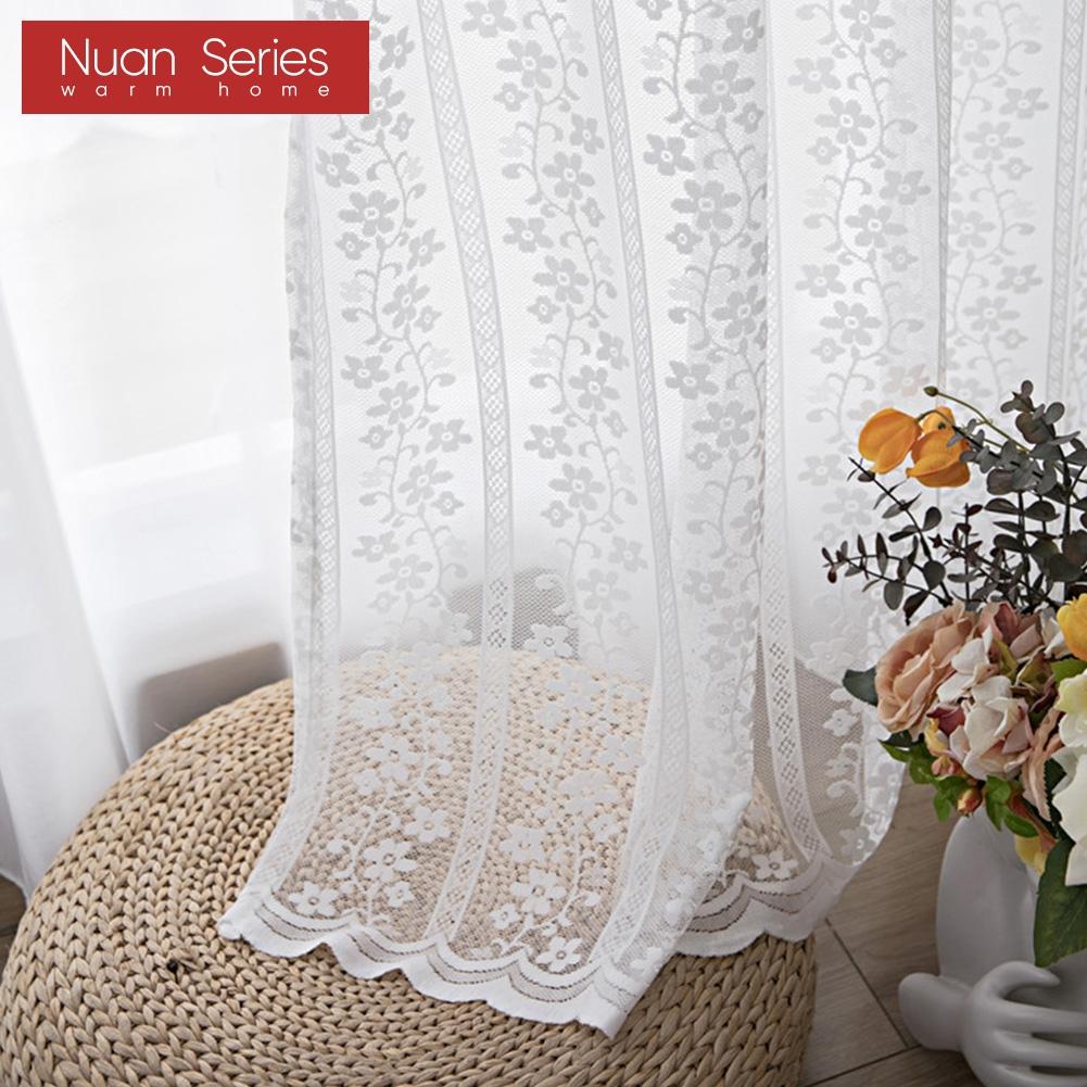 1PC Nuan Series 10-20% Light Blocking French Lace Warp Knitted Sheer Curtain for Living Room Bedroom Balcony Home Decor