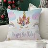 Unicorn Birthday Decor Rainbow Comfortable Pillow anime Case for cute Sofa Living Room Home office Decor Protective Covers