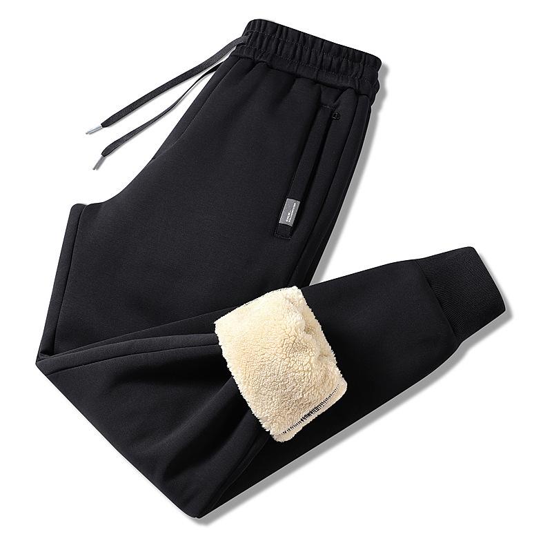 Men's Winter Fleece-Lined Sweatpants - Thick, Warm, Casual Cotton Sports Pants for Middle-Aged and Elderly