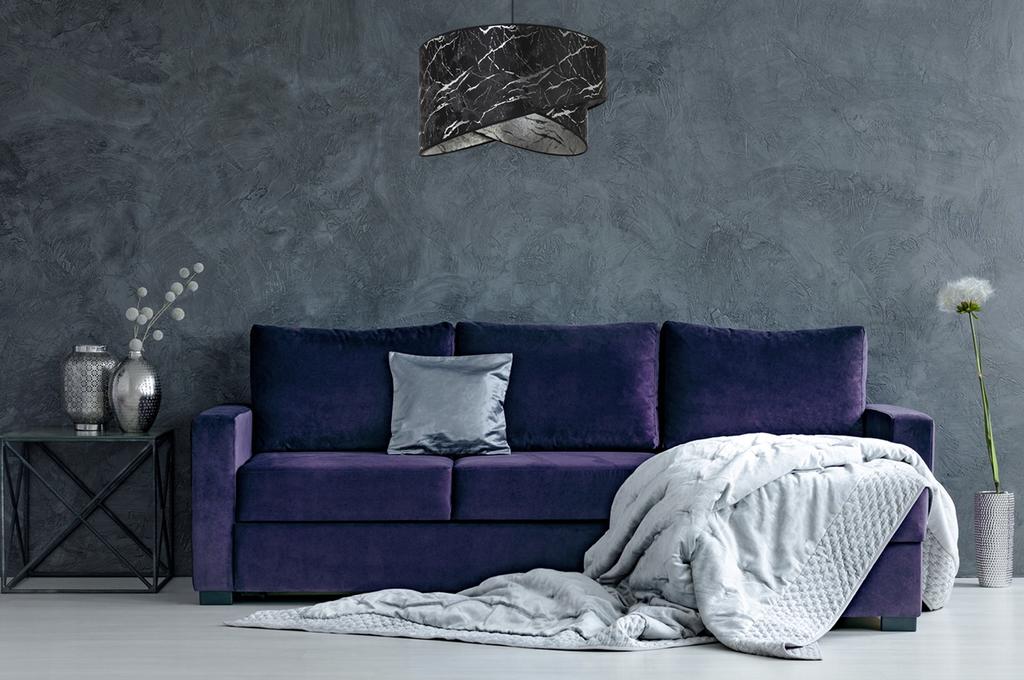 CEILING HANGING LAMP, SILVER MARBLE LAMPSHADE