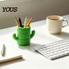 Desktop Pen Organizer Cactus Shape Holder, 3D Printed Cute Pencil Organizer, Holder Storage Tube, for Makeup Brushes And Office Supplies Small Item